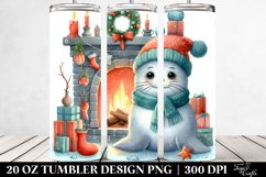 Whimsical Seal by the Fireplace Clipart Product Image 2