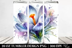 Wooden Crocus Watercolor Pastel | Tumbler Product Image 2