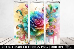 Carnation with Floral Swirls | 20 Oz Tumbler Product Image 2