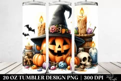 Funny Halloween Clipart with Candle, Transparent 20 Oz Product Image 2