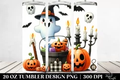 Funny Halloween Clipart with Candle, Transparent 20 Oz Product Image 2