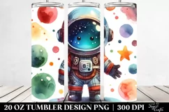 Colorful Whimsical Astronaut Boy | 20 Oz Tumbler Product Image 2