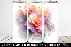 Abstract Shiny Begonia, Transparent 20 Oz Tumbler Product Image 2