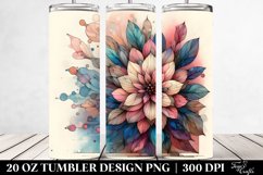 Abstract Wooden Zinnia in Watercolor Product Image 2