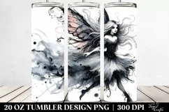 Whimsical Gothic Fairy Watercolor Clipart, Transparent 20 Oz Product Image 2
