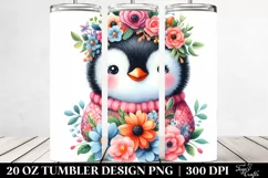 20 Oz Tumbler Sublimation | Smiling Cute Baby Penguin Product Image 2
