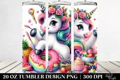 Vibrant Cute Unicorn Drawing | 20 oz Tumbler Product Image 2