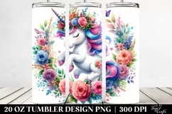 Vibrant Cute Unicorn Drawing | 20 oz Tumbler Product Image 2