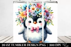 20 Oz Tumbler Sublimation | Smiling Cute Baby Penguin Product Image 2