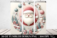 Pastel Christmas Santa Design, Clipart 20 Oz Tumbler Product Image 2