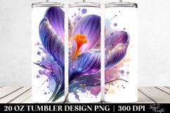20 Oz Tumbler Sublimation | Shiny Crocus with Watercolor Product Image 2