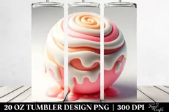 3D Martzipan Candy Design, Clipart 20 Oz Tumbler Product Image 2