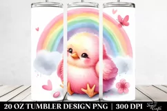 20 Oz Tumbler Sublimation | Smiling Cute Baby Chicken Product Image 2