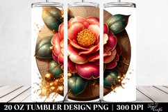 Shiny Camellia with Golden Insertions | 20 oz Tumbler Product Image 2