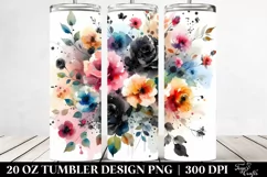 Colorful Black Roses Tumbler Product Image 2
