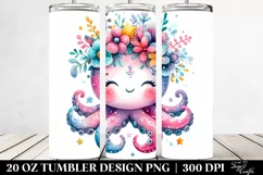 20 Oz Tumbler Sublimation | Smiling Cute Baby Octopus Product Image 2