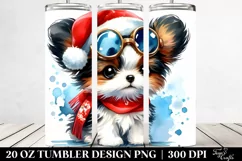 Cool Papillon with Santa Hat, High-Res PNG Product Image 2