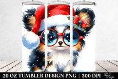 Papillon with Christmas Accessories, PNG Product Image 2