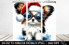 Charming Papillon with Santa Hat, High-Res PNG Product Image 2