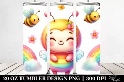 Colorful Baby Bee Playing 20 Oz Tumbler Product Image 2