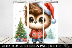 Adorable Owl with Santa Hat, High-Res PNG Product Image 2