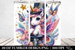 Colorful Baby Unicorn, Magician&#039;s Hat. 20 oz Tumbler Design Product Image 2