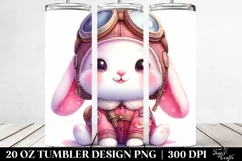 20 Oz Tumbler Sublimation | Smiling Cute Baby Rabbit with Product Image 2