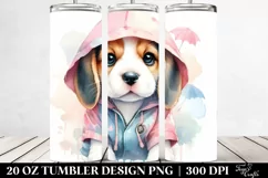 Expressive Baby Beagle Watercolor | 20 oz Tumbler Product Image 2
