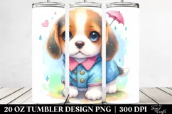 Playful Beagle Watercolor | 20 oz Tumbler Product Image 2