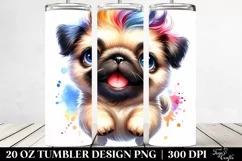 Cool Baby Pug Jumping, Transparent 20 Oz Tumbler Product Image 2