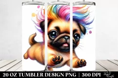 Cool Baby Pug Jumping, Transparent 20 Oz Tumbler Product Image 2