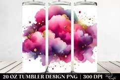 Magenta Watercolor Cloud | 20 Oz Tumbler Product Image 2