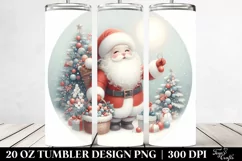 Pastel Santa Christmas Clipart, Transparent 20 Oz Tumbler Product Image 2