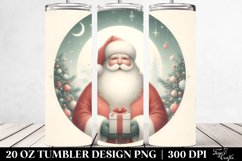 Pastel Santa Christmas Clipart, Transparent 20 Oz Tumbler Product Image 2