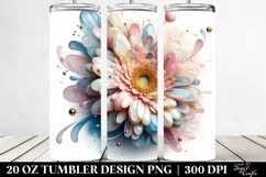 Abstract Glossy Gerbera, Transparent 20 Oz Tumbler Product Image 2