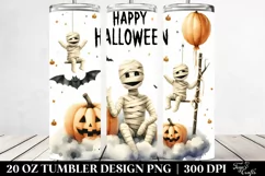 Simple Halloween MUMMY's Tumbler Design | 20 oz Tumbler Product Image 2