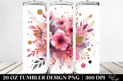 Colorful Pink Watercolor Foil Tumbler Product Image 2