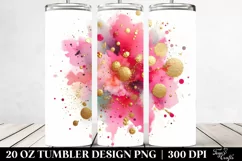 Colorful Pink Watercolor Foil Tumbler Product Image 2