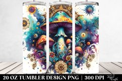 Vibrant Magical Mushroom Clipart, Transparent 20 Oz Tumbler Product Image 2