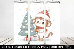 Cute Baby Monkey Clipart, Transparent 20 Oz Tumbler Product Image 2
