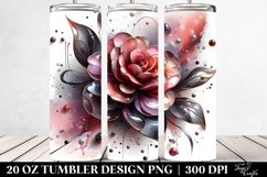 Glossy Camellia with Metallic Insertions | 20 Oz Tumbler Product Image 2