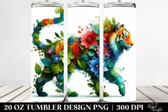 Abstract Vibrant Watercolor Tiger | 20 oz Tumbler Product Image 2