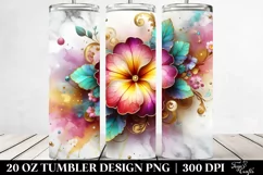 Colorful Primrose with Gold Insertions | Tumbler Product Image 2
