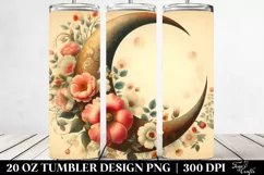 colorful,moon with Flowers | 20 oz Tumbler Product Image 2