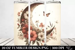 colorful,moon with Flowers | 20 oz Tumbler Product Image 2