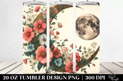 colorful,moon with Flowers | 20 oz Tumbler Product Image 2