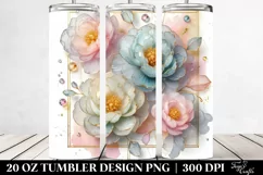 Abstract Glossy Peony, Transparent 20 Oz Tumbler Product Image 2