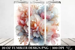 Abstract Glossy Peony, Transparent 20 Oz Tumbler Product Image 2