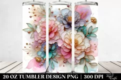 Abstract Glossy Peony, Transparent 20 Oz Tumbler Product Image 2