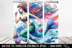 Mermaid Vibrant Drawing Tumbler Product Image 2